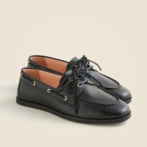New J.crew Boat shoes in leather | BLACK | Size 7M